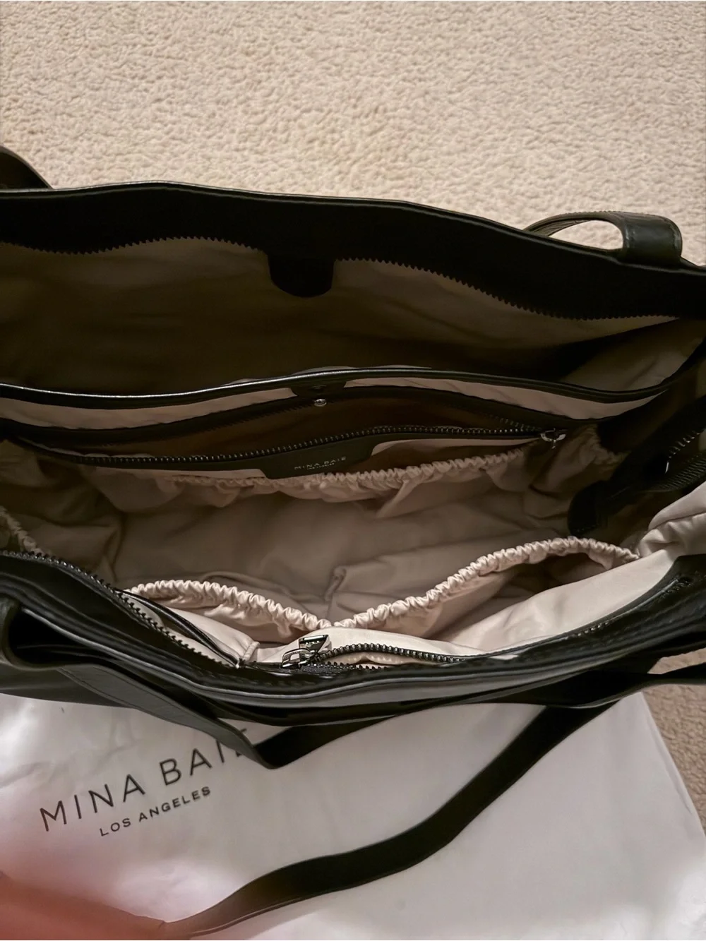 Mina Baie diaper bag tote